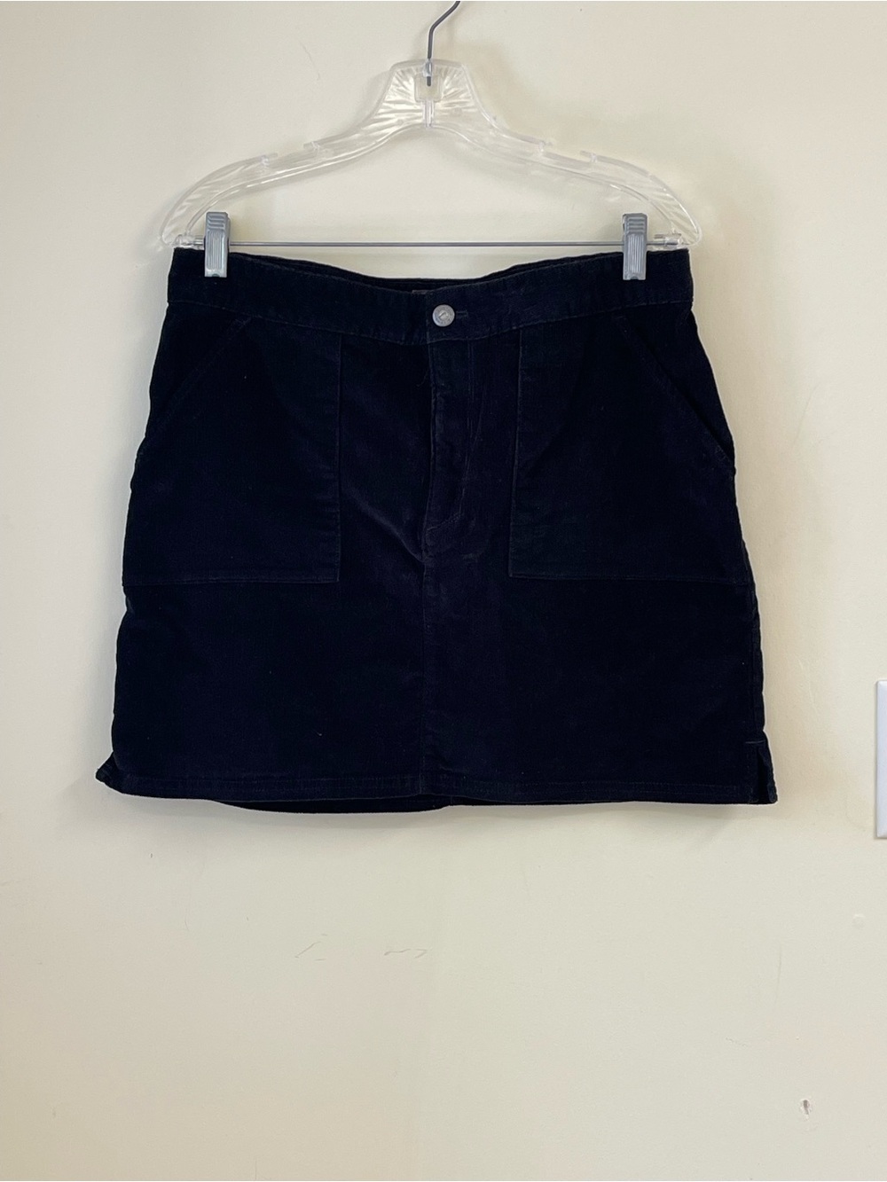Mountain Khakis Black Corduroy Mini Skirt Size M Classic Fit